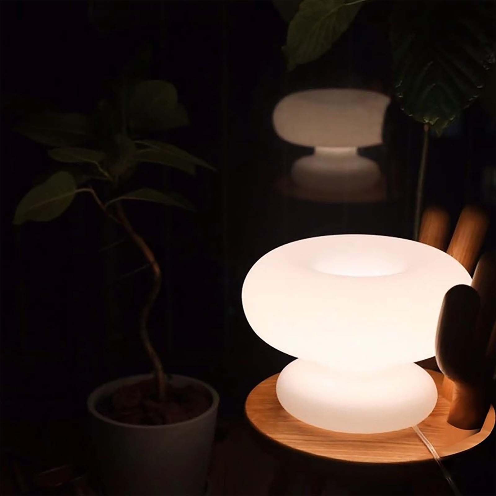 Lampade da scrivania, lampada da scrivania circolare da comodino per camera da letto, ragazza designer celebrità di Internet ornamento in vetro per soggiorno luce notturna, per camera da letto, soggi