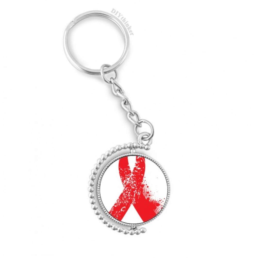 Porte-clés Ruban Rouge SIDA VIH 1er décembre keyholder rotatif multicolore - 4
