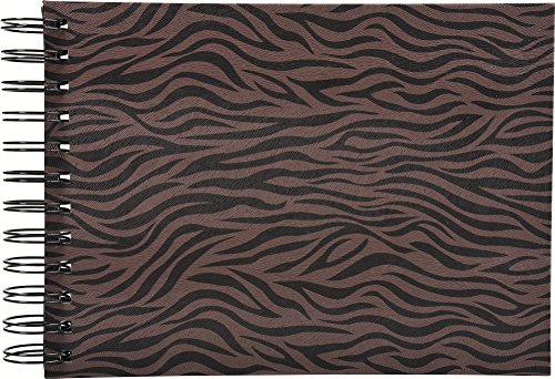 Exacompta 16002E Zebra Album Photos à Spirales 50 Pages Carton/Papier Motif Tigré Marron/Noir 23,5 x 15,7 x 2,8 cm
