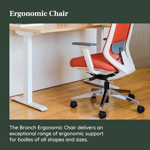 Branch Ergonomic Chair - A Versatile Desk Chair with Adjustable Lumbar Support, Breathable Mesh Backrest, and Smooth Wheels - Experience Optimal Comfort and Support - Poppy - Image 5