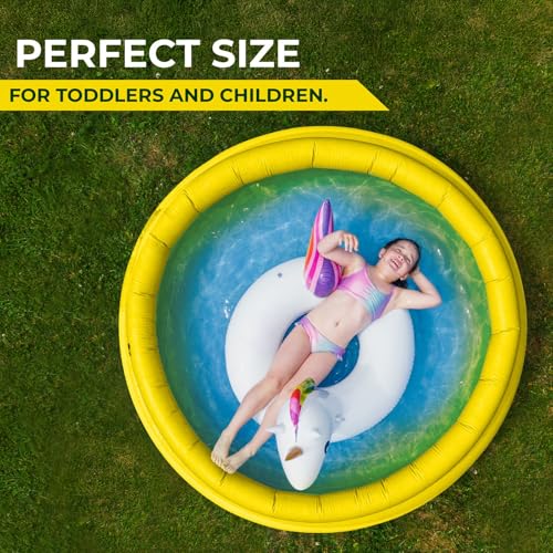 Aqua Rite Kids Paddling Pool – 3 Ring Inflatable Garden Pool for Toddlers | Outdoor Round Swimming Tub | Easy to Inflate & Store | Summer Water Fun (122 x 25 cm) - Image 3