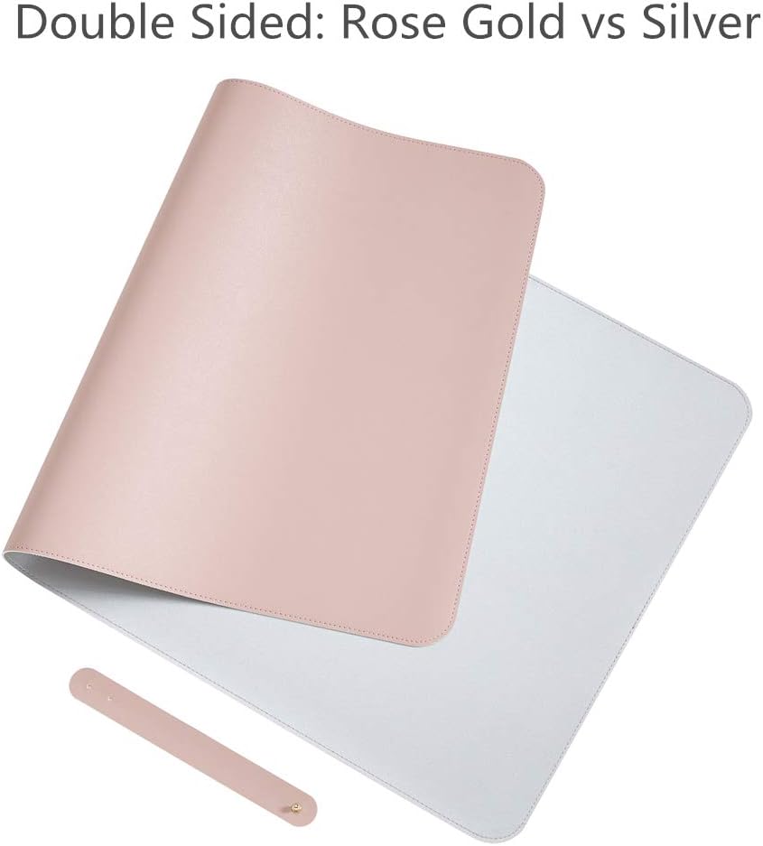 Soyan PU Leather Desk Mat, Multifunctional Desk Pad 31.5"x15.7" (Rose Gold)
