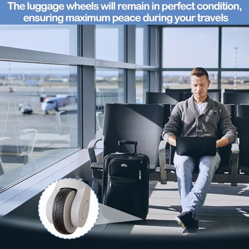 Huybaa 4 Stück Silikon Gepäck-Radschutz, Kofferrollen Schutz, rutschfest und Geräuscharm, Bürostühle und gepäckradschützer, Wasserdicht und Verschleißfest, Länge Anpassbar (Schwarz)