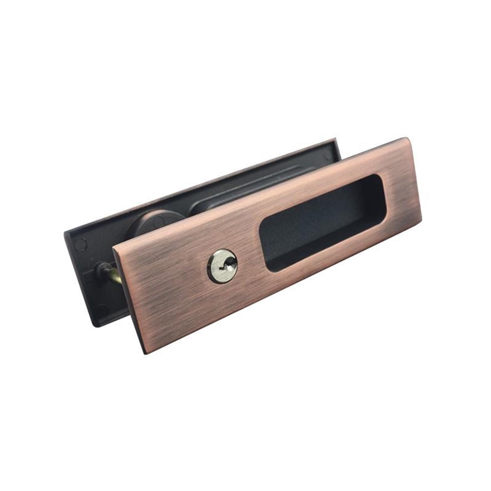 001B Pogrubiony zamek do drzwi przesuwnych ze stopu cynku drzwi przesuwne drzwi składane wbudowane antykradzieżowe niewidoczny haczyk typ zamka (160 x 45 mm czerwony brąz)