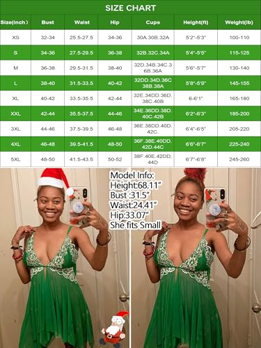 Avidlove Lingerie Lace Chemise V Neck Babydoll Full Slips Nightwear Strap Sleepwear Nightgown Dark Green - Thumbnail 6