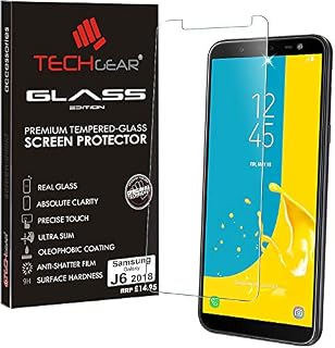 TECHGEAR Screen Protector for Galaxy J6 (SM-J600 Series) - GLASS Edition Genuine Tempered Glass Screen Protector Guard Cover Compatible with Samsung Galaxy J6 2018