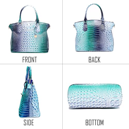 Image of Makcr Joacbv Women Purse Satchel Bag Long Crossbody Classy Tote Bag Top Handle Vegan Leather Ladies Handbags Embossed Pattern