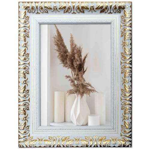 Kunstbruder Cadre photo vintage en différentes tailles – Cadre baroque antique avec verre acrylique (beige doré, 21 x 29,7 cm)
