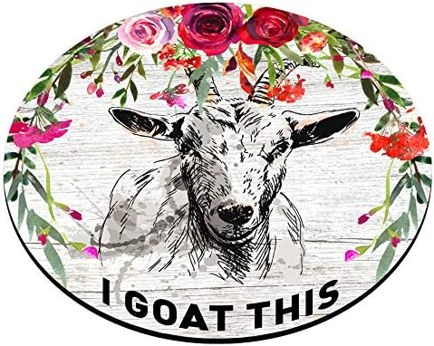 Miniatura 2 de Smooffly Alfombrilla de mouse redonda con texto en inglés "I Goat This Quote", accesorios de escritorio de oficina, alfombrilla de mouse de cabra,