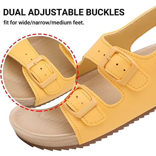Girls Boys Sandal Adjustable Double Buckle Casual Flat Open Toe Lightweight Summer Shoes Hook Loop Sandal For Toddler Little Big Kid #TOP1