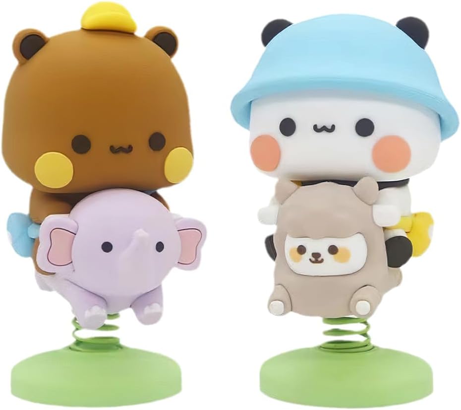 DhqkqgBubu Dudu Wobble Figure, 2 Pieces Wobble Figure Car, Collectible Table Decoration, Cute Car Dashboard Decorations, Interior Car Accessories, Gift for Children, Girls, Boys