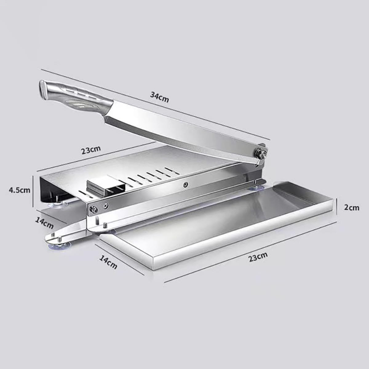 Trancheuse à Viande Manuelle en Acier Inoxydable Outil Polyvalent pour Côtes Poulet et Poisson Coupe-Viande Réglable pour Usage Domestique Découpe Viande Légumes