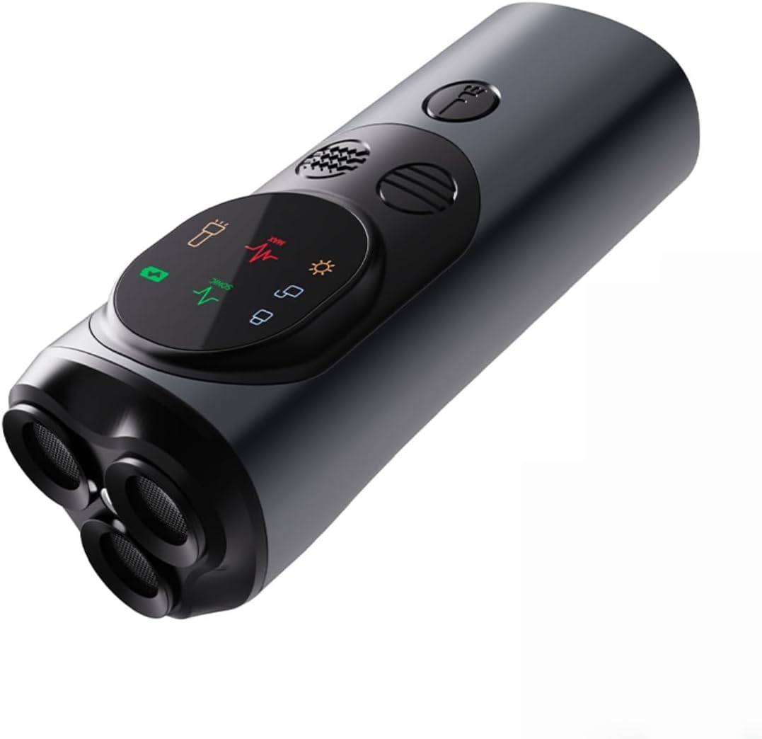 Dog Bark Deterrent Device, 3X Rechargeable Ultrasonic Anti Barking Device for Dogs Bark Deterrent Safe & Effective Stop Dog Barking Device, LED Flashlight Dogs Training Tools,Indoor & Outdoor (Black)