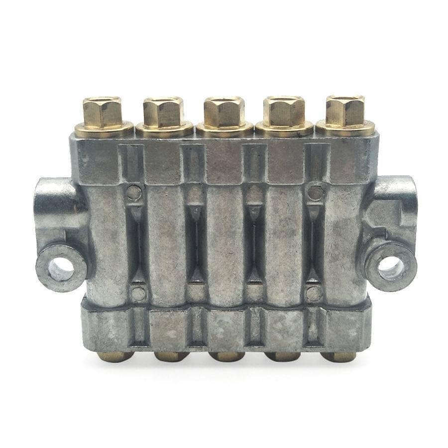 Air Pneumatic Aluminium Adjustable 5 Ways Volumetric Oil Distributor Injector Manifold Block