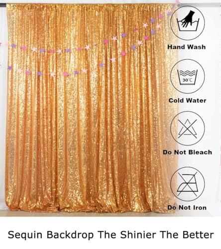 ShiDianYi Sequin Backdrop Curtain Gold 4FTX6FT Sequence Fabric Backdrops Studio Photo Booth Curtains Golden Sparkle Photography Background for Wedding Party Baby Shower Reception Supplies