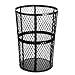 Alpine Industries 48-Gallon Outdoor Trash Can - Commercial Stainless Steel Round Waste Receptacle for Parks, Walking Trails, Office Buildings, Restaurants, Schools, and More (Black Mesh)