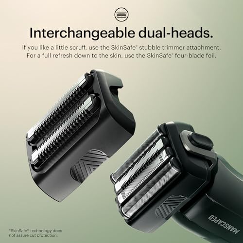 Image of MANSCAPED The Chairman PRO & The Lawn Mower 5.0 Ultra - Men's Face Shaver with Two SkinSafe Blades, Four-Blade Foil & Stubble Trimmer & Dual-Head Groin & Body Hair Trimmer with Toiletry Bag