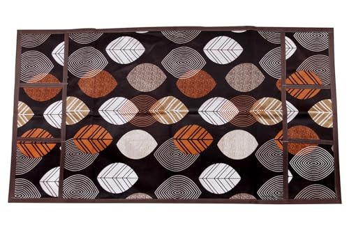 Image of REVEXO Refrigerator Single Door, Dustproof, Protective Cover for Fridges with Extra Storage Space Knit Top Cover with 6 Storage Pockets (130 x 54 cm) (Multicolour) REV-92