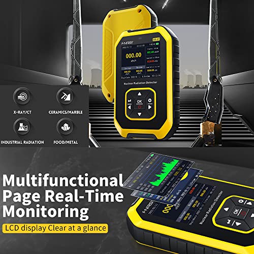 Image of Geiger Counter Nuclear Radiation Detector - Radiation Dosimeter with LCD Display, Portable Handheld Beta Gamma X-ray Rechargeable Radiation Monitor Meter, 5 Dosage Units Switched