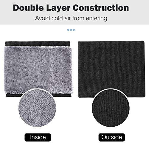 Moko Fleece Neck Warmer 2Pack, Windproof Neck Gaiter Face Scarf Cover For Men Women Running Skiing Snowboarding #TOP4