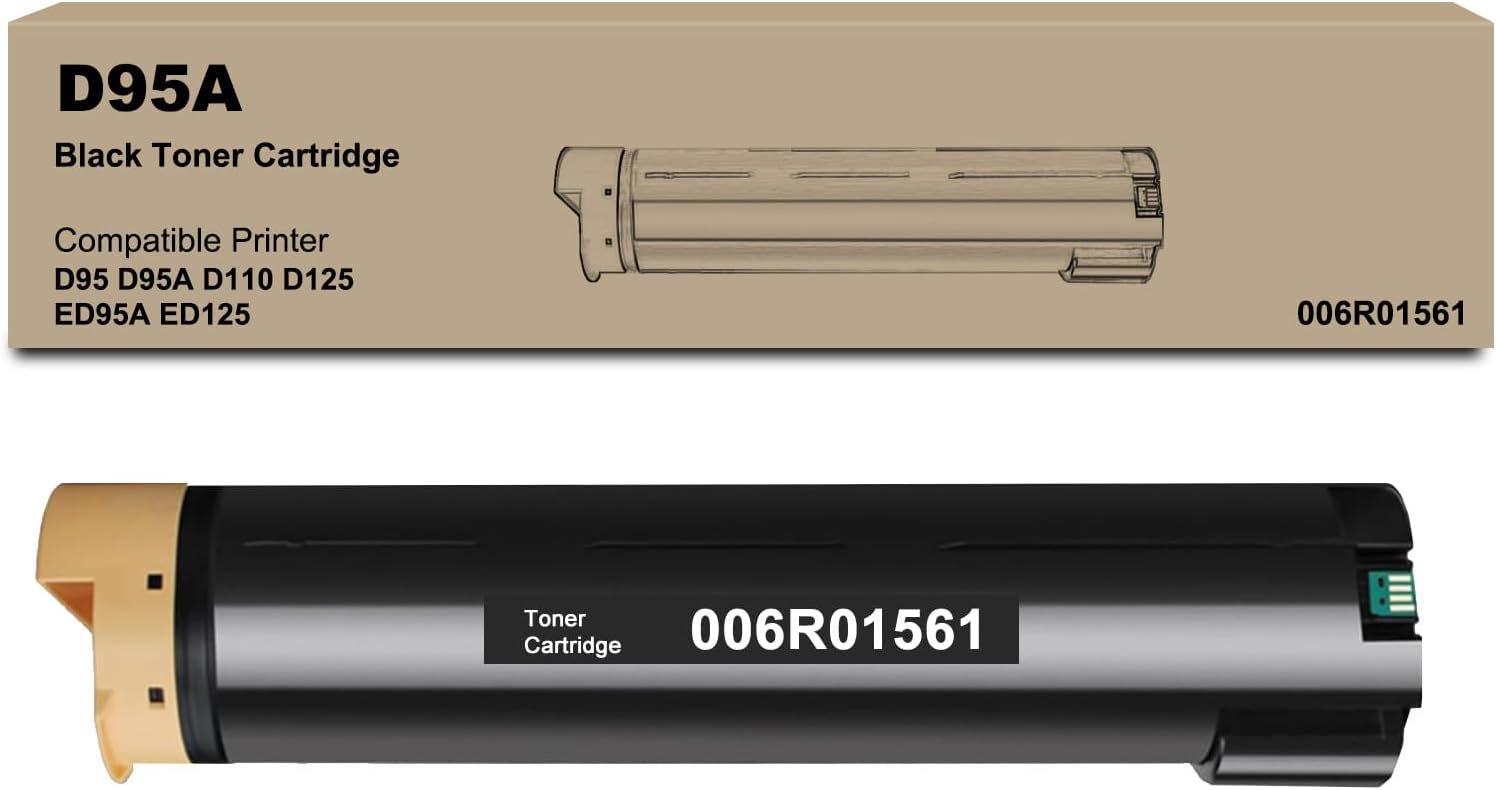 D95A D110 D125 Black Toner Cartridge Replacement for Xerox 006R01561 Toner for Xerox D95 D95A D110 D125 ED95A ED125 Printer, (65,000 Pages, 1-Pack)