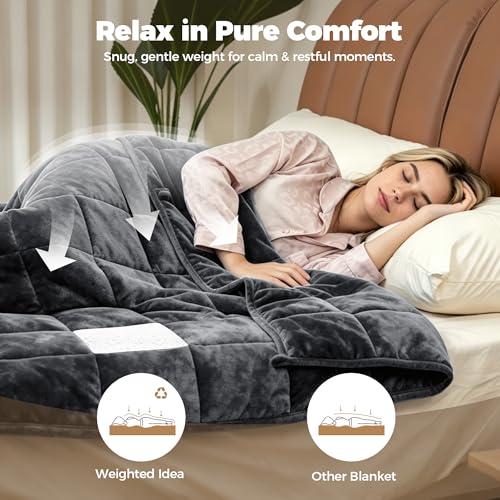 Serentra Weighted Blanket 17 lbs, Soft Crystal Velvet, Queen Dark Grey by Serentra - Used condition - Image 3