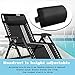 Universal Replacement Pillow headrest for Zero Gravity Chair with Elastic Band, Removable Padded headrest Pillow for Zero Gravity Chairs, Lounge Chair (Black)