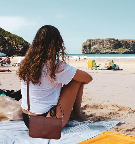 Leather Crossbody Bag for Women, Burgundy Leather, Adjustable Strap3