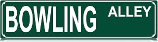 Bowling Alley Slim Tin Sign Street Funny Metal Sign Wall Decor for Bedroom Farm Home Bar Garage Man Cave Wall Art Gift 4" by 16"