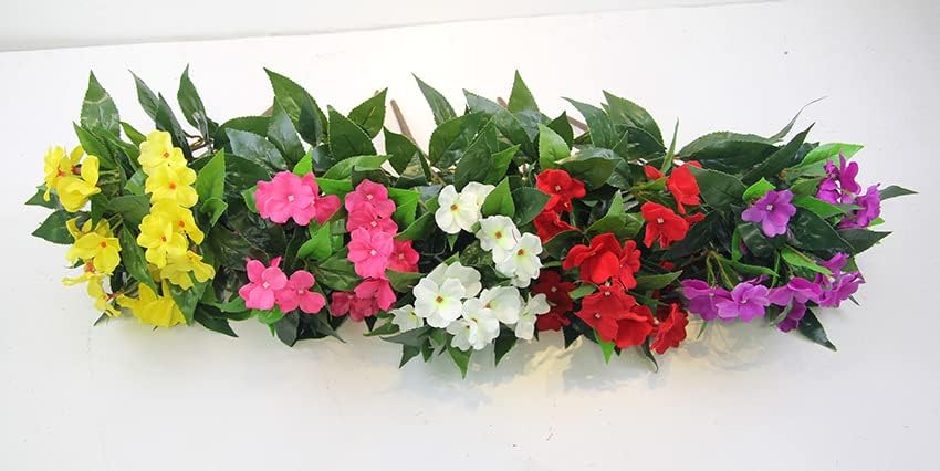 Miniatura 8 de Worldoor Ramo de flores artificiales de 7 ramas, patio, césped, jardín, boda, decoración de fotos (amarillo)