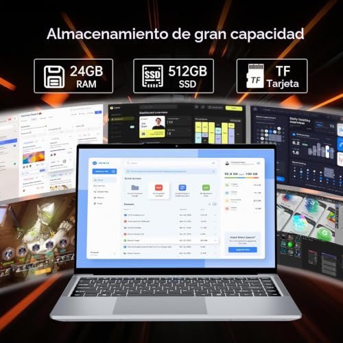 Miniatura 3 de Ordenador Portátil 15.6 Pc Portatil Core I5-8210y Hasta 3.6ghz , 24gb Ram 512gb Ssd Ampliable A 1tb, Laptop Wifi 5 Bluetooth 5.0 Hdmi Bisagra 180 Deal Para Estudiantes Teletrabajo Y Oficina