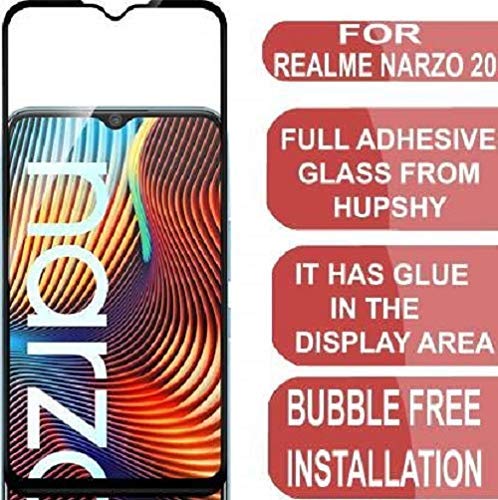 Image of ZARALA Tempered Glass Screen Protector Compatible for (Black) with Edge to Edge Coverage and Easy Installation kit (realme narzo 20)