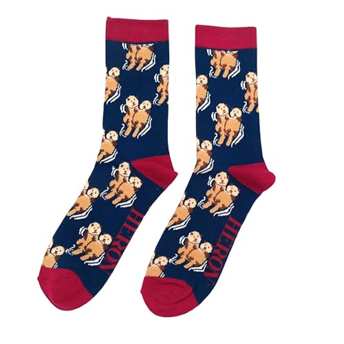 Mens Navy Blue Otter Socks 7-11 Gift 1 Pair