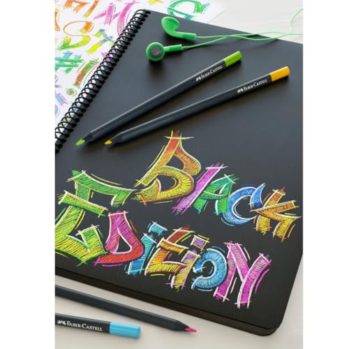 Image of Faber-Castell Black Edition Colored Pencils - 36 Count, Black Wood and Super Soft Core Lead, Coloring Pencils for Kids, Teens, Adult Coloring Books, Art Colored Pencils