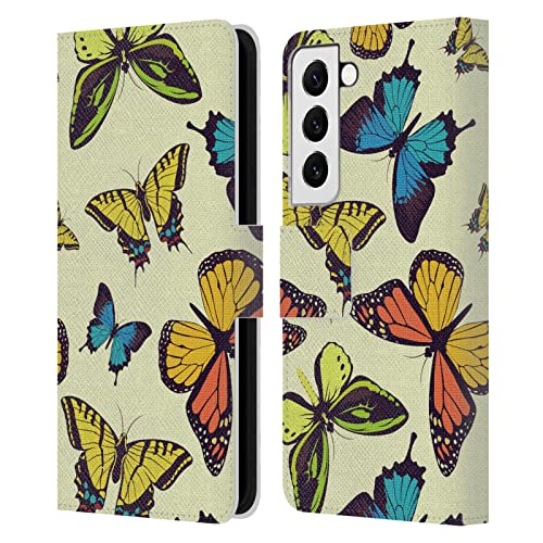 Étui portefeuille cuir Samsung Galaxy S22 5G Sauvage Papillon pour ranger cartes et protéger