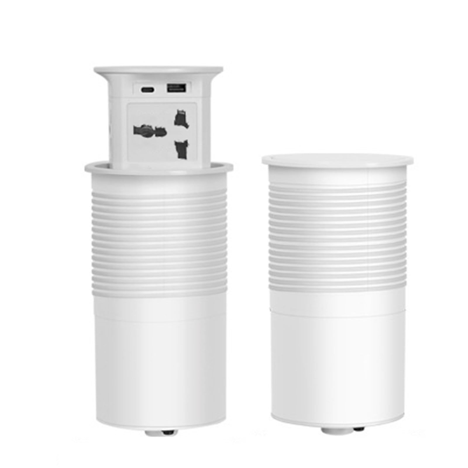 La presa multipla di ricarica wireless USB incorporata con presa di sollevamento pneumatica da 2500 W è adatta per ripiani della cucina e desktop da ufficio,White