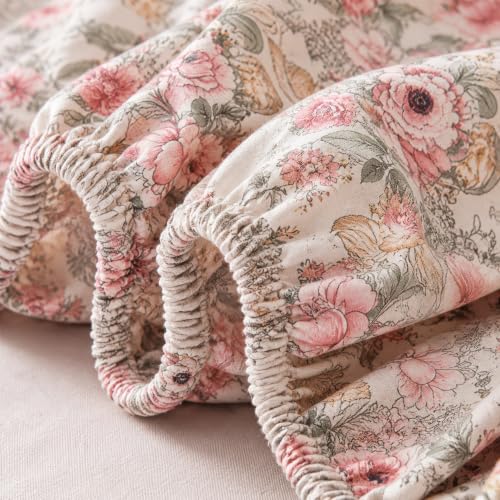 Image of VAS COLLECTIONS 240 TC Premium Double Bed Fitted Bedsheet, Soft Comfortable Stretchable Mattress Sheet with Elastic Fitted Corners, Durable Easy Care, 72 x 72 + 10 Inches (183x183+25 cm) - Warm Pearl