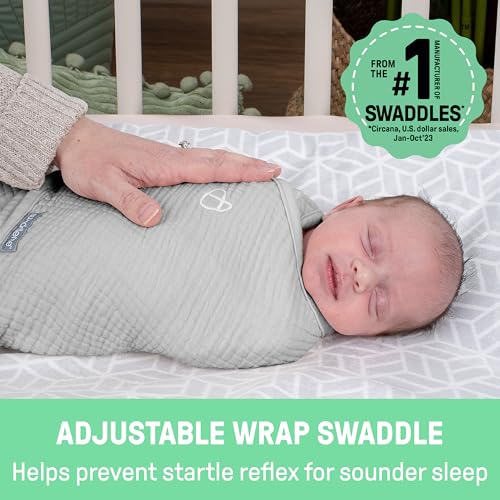 Image of SwaddleMe by Ingenuity Muslin Original Swaddle, 100% Cotton, Size Small /Medium, for Ages 0-3 Months, 7-14 Pounds, Up to 26 Inches Long, 1.5 TOG - Cream