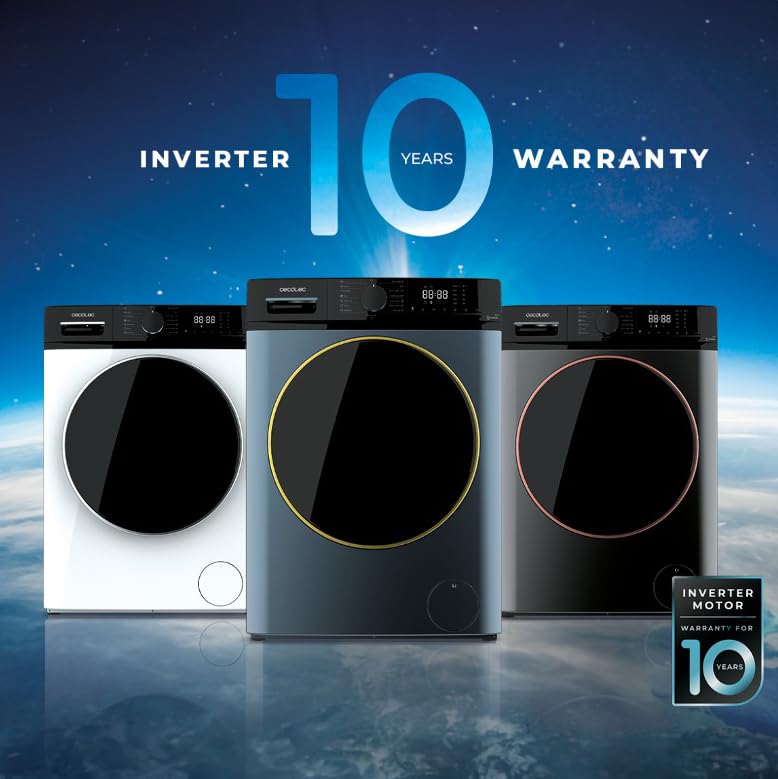 Cecotec Lave-linge 8 kg Bolero DressCode 8610 Inverter Steel A. Chargement Frontal, 1400 RPM, SteamMax, Motor Inverter Plus, 15 Programmes, OnSmart, Stop&Go, DrrumClean, Caoutchouc Antibactérien – Image 6