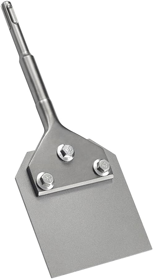 4 Inch Wide SDS-Plus Floor Scraper Tile & Thinset Scaling Chisel SDS-Plus Shank 4" x 10" Thinset Scraper Adhesives Remover Wall Scraper Works with SDS-Plus Rotary Hammers and Chipping Hammer Drills