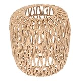 Abat-jour en rotin : lignes simples tissées à travers l'abat-jour tissé, lumière chaude et douce, abat-jour de lampe suspendue en rotin