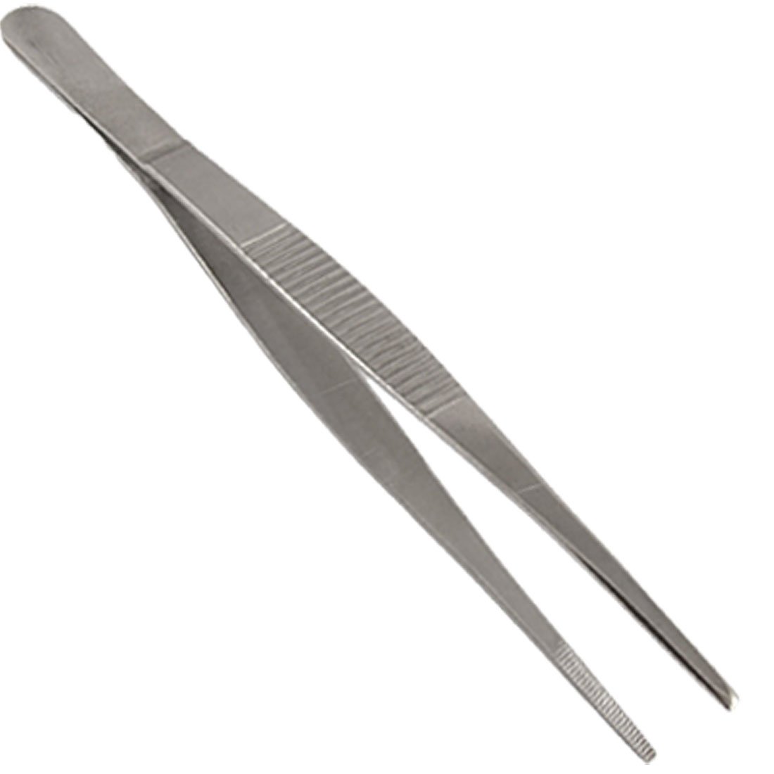 Uxcell Silver Tone Nonslip Metal Tweezers, 16Cm For Crafting Repairing