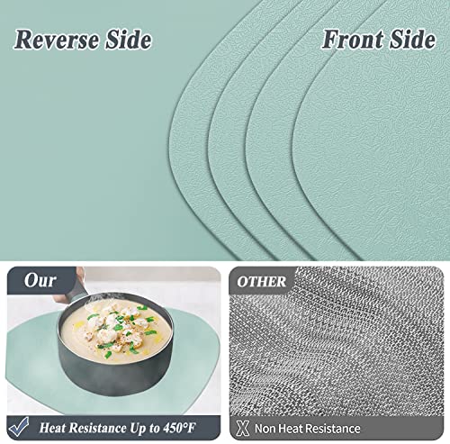 YUNJUER Silicone Placemats and Washable Coasters Set, Heat-Resistant 450 °F - Image 3