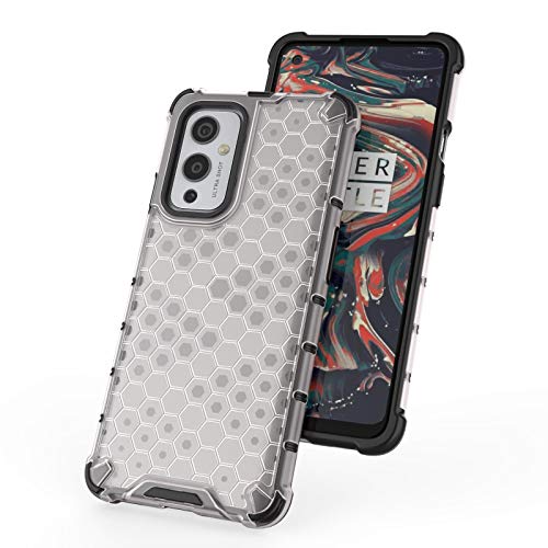 Image of Glasgow | for OnePlus 9 Honeycomb Pattern Back Case Cover for OnePlus 9 - Transparent