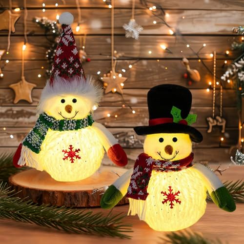SPERMUOY Schneemann deko Figuren，2 Stück weihnachtsdeko innen...