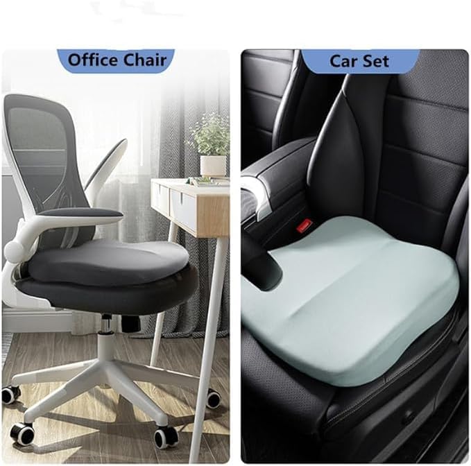 Adult Car Booster Seat Cushion, Car Seat Driver Height Boost Mat Memory Foam Car Seat Cushions Pad Improve Driving View Non-Slip 3D Office Chair Cushion Pressure Relief (Black) - Image 5