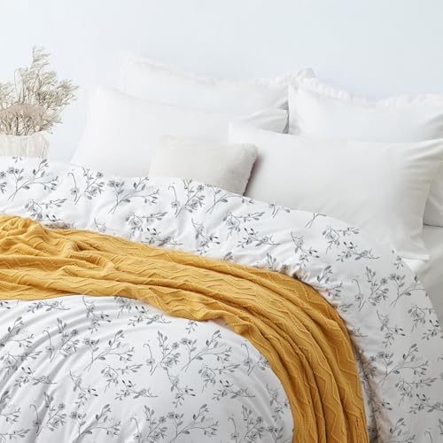 Image of LINENWALAS Premium Printed 100% Cotton Duvet Cover for Double Bed | Double Size Comforter Cover |Rajai Cover | Quilt Cover with Zipper Closure 90 x 100 Inches (Grey Monochrome, Double Size)