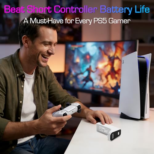Image of Wireless Charger for PS5 Controller with 2000mAh Battery Pack, Play While Charging for PlayStation 5 Controller Charger LED Display 12H Extended Playtime Ultra-Light Portable Not for Edge