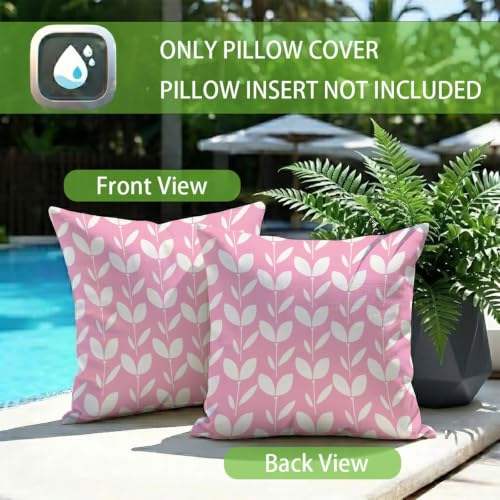 Housses coussin 55x55 extérieur rose imprimé double face finition invisible - 7