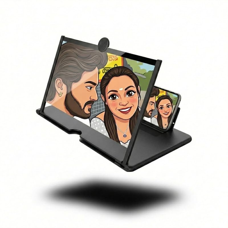 Drumstone (New Model 1 Year Warranty) Portable Mobile Screen Magnifier 12 Inch HD Display Amplifier with Foldable Stand for Movies Videos – 𝐁𝐋𝐀𝐂𝐊-picture-35